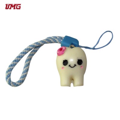 Hot sale cute tooth mobile phone key chain